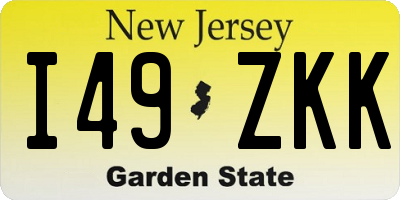 NJ license plate I49ZKK