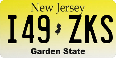 NJ license plate I49ZKS