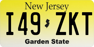NJ license plate I49ZKT