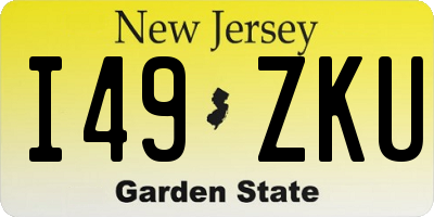 NJ license plate I49ZKU