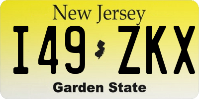 NJ license plate I49ZKX