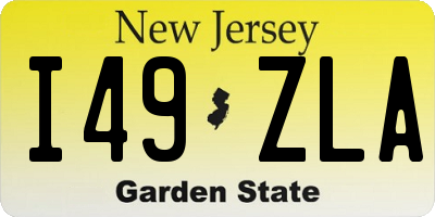 NJ license plate I49ZLA