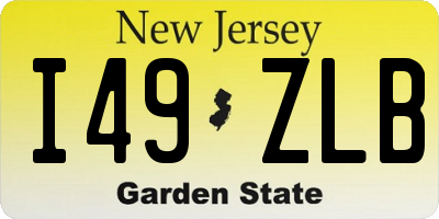 NJ license plate I49ZLB