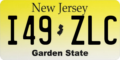 NJ license plate I49ZLC