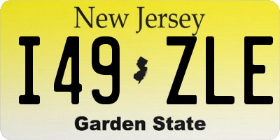 NJ license plate I49ZLE