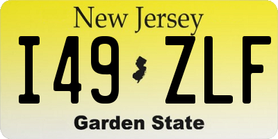 NJ license plate I49ZLF