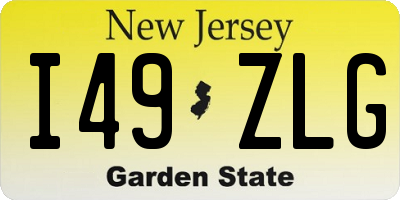 NJ license plate I49ZLG