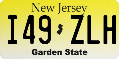 NJ license plate I49ZLH