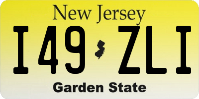 NJ license plate I49ZLI