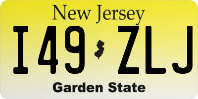 NJ license plate I49ZLJ