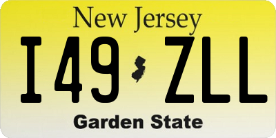 NJ license plate I49ZLL