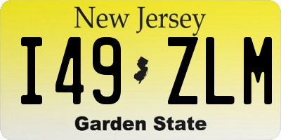 NJ license plate I49ZLM