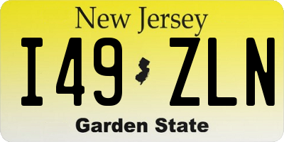 NJ license plate I49ZLN