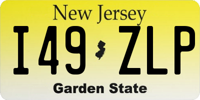 NJ license plate I49ZLP