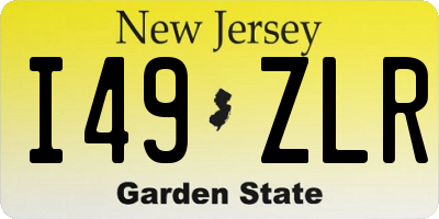 NJ license plate I49ZLR