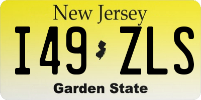 NJ license plate I49ZLS