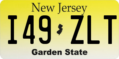 NJ license plate I49ZLT