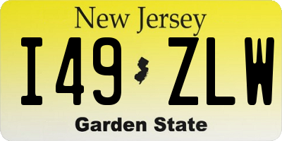 NJ license plate I49ZLW