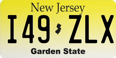 NJ license plate I49ZLX
