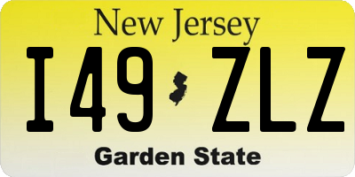 NJ license plate I49ZLZ