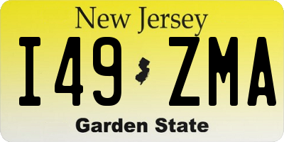 NJ license plate I49ZMA