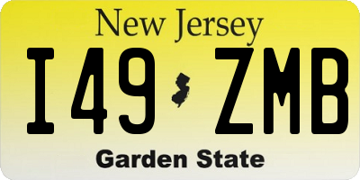 NJ license plate I49ZMB