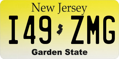 NJ license plate I49ZMG