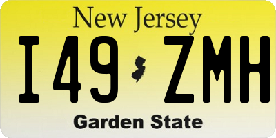 NJ license plate I49ZMH
