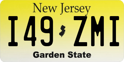NJ license plate I49ZMI
