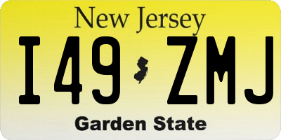NJ license plate I49ZMJ