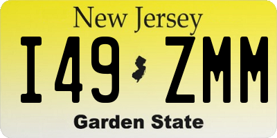 NJ license plate I49ZMM