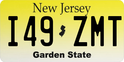 NJ license plate I49ZMT