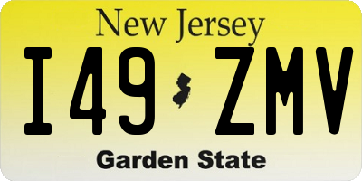 NJ license plate I49ZMV
