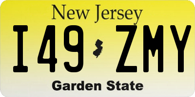 NJ license plate I49ZMY