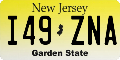 NJ license plate I49ZNA
