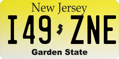NJ license plate I49ZNE