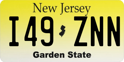 NJ license plate I49ZNN