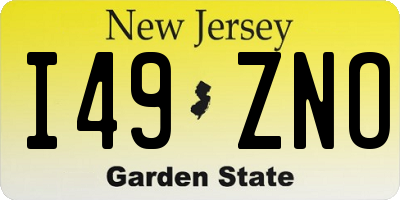 NJ license plate I49ZNO