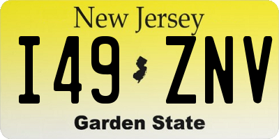 NJ license plate I49ZNV