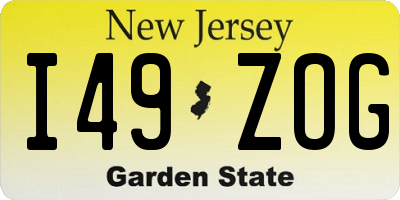 NJ license plate I49ZOG