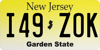 NJ license plate I49ZOK