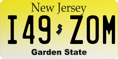 NJ license plate I49ZOM