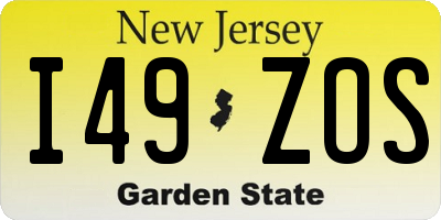 NJ license plate I49ZOS