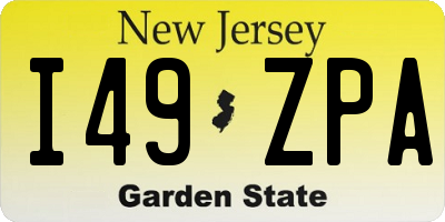 NJ license plate I49ZPA