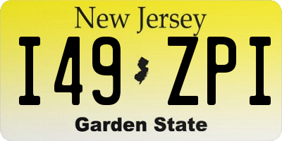 NJ license plate I49ZPI