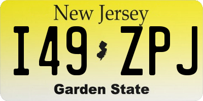 NJ license plate I49ZPJ