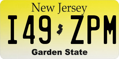 NJ license plate I49ZPM