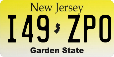 NJ license plate I49ZPO