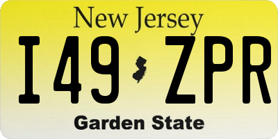 NJ license plate I49ZPR