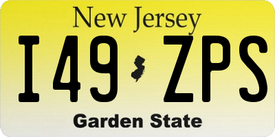 NJ license plate I49ZPS